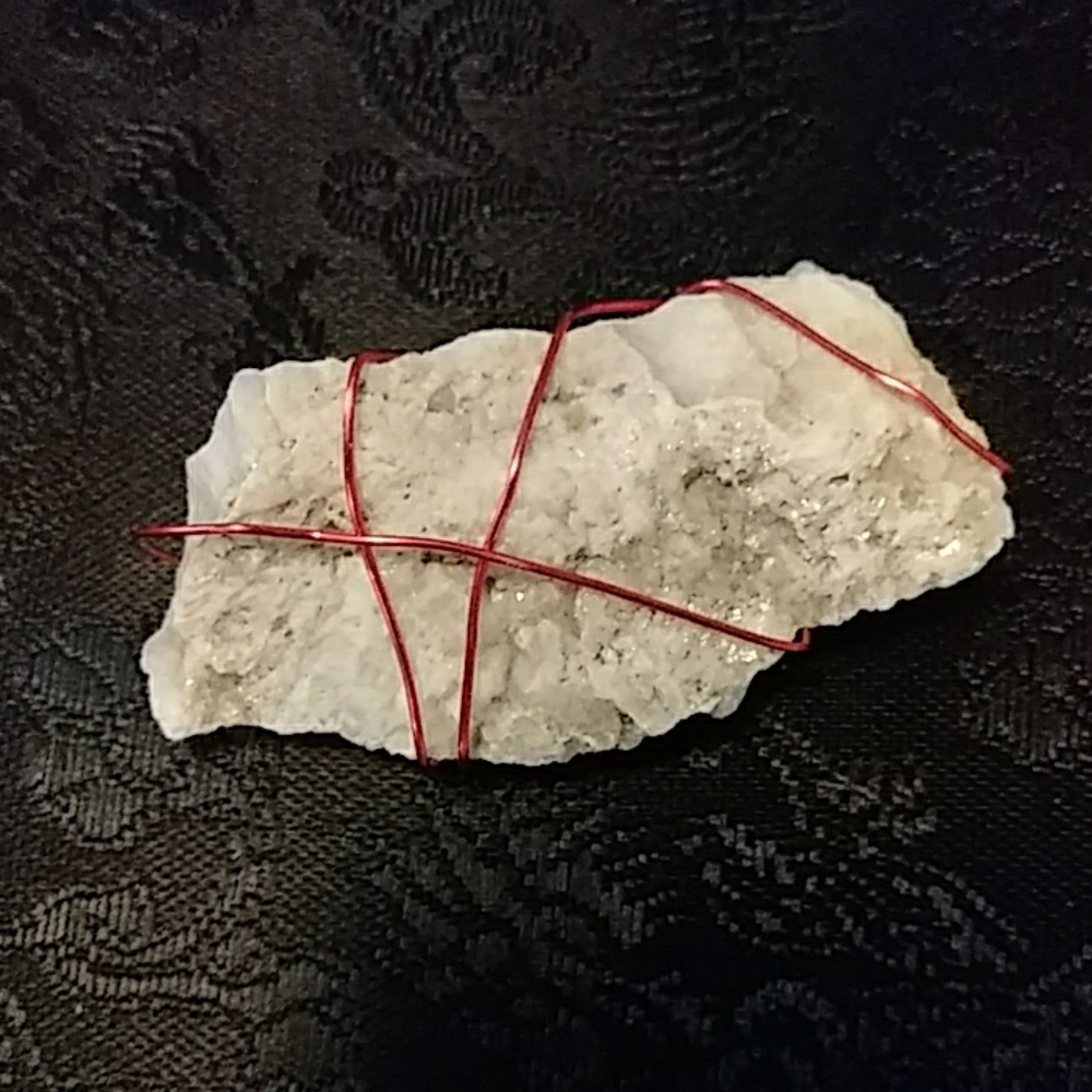 Large wire wrapped stone pendant